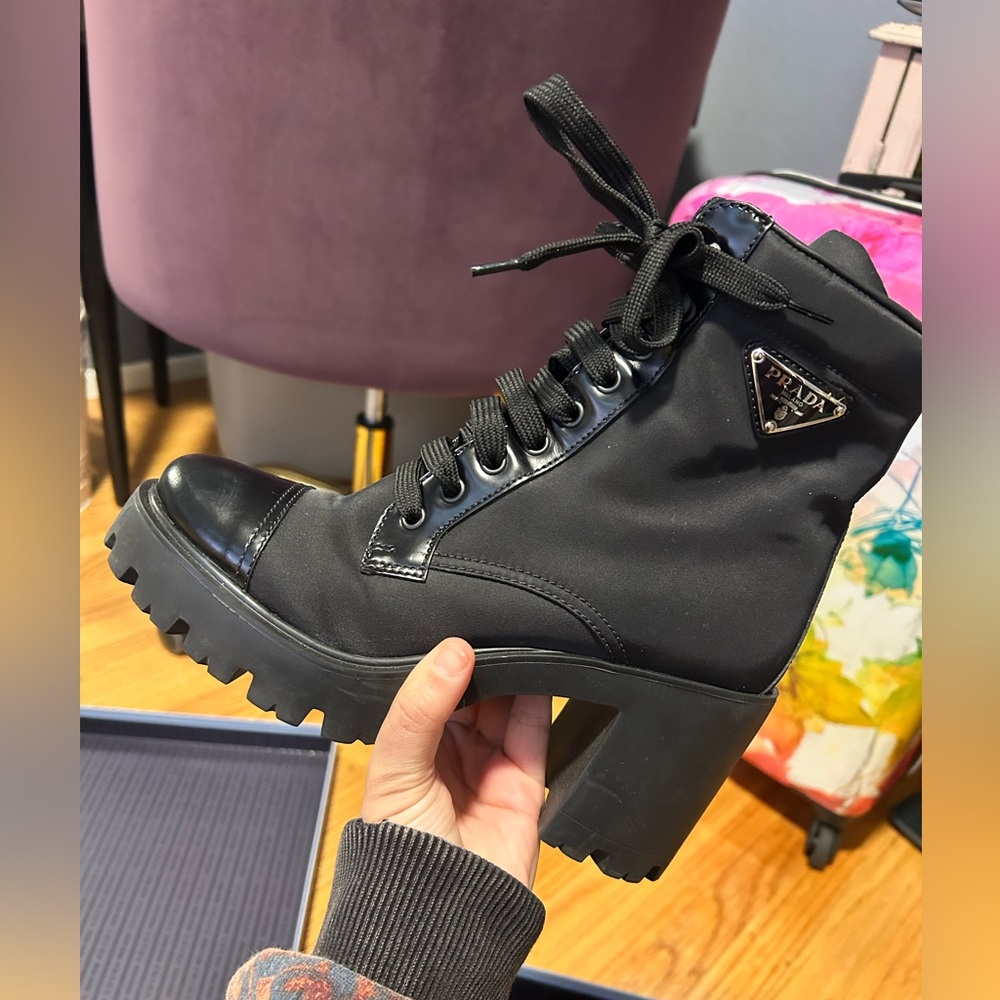 Prada Re-Nylon Combat Boots - Picture 9 of 15